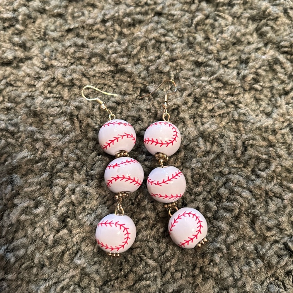 Cute baseball earrings
